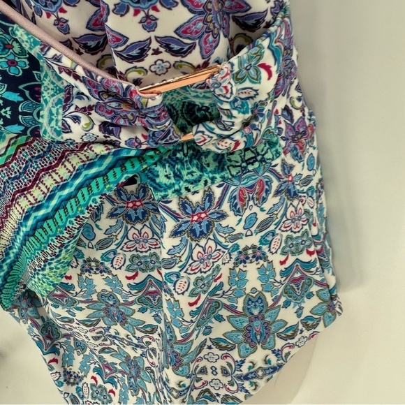 Nanette Lepore Womens V-Neck Halter Swimsuit One Piece Floral Size 12 NEW - Picture 5 of 8